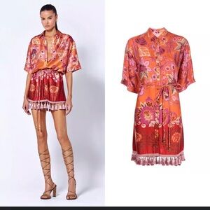 Alexis Emotion Tunic Shirt Dress Orange NWT